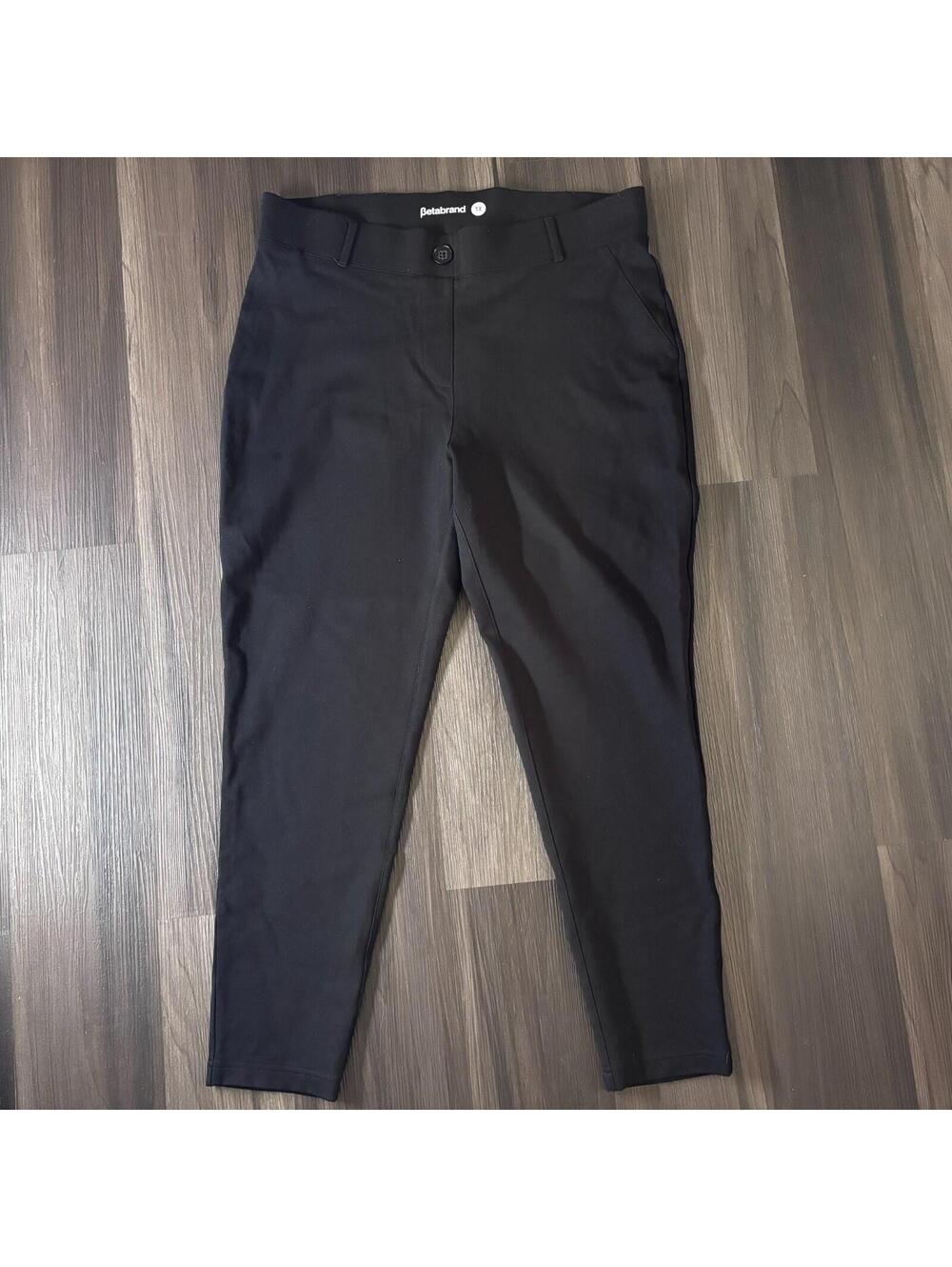 Betabrand Yoga Dress Pants Plus Size 1X Solid Black